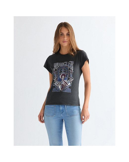 Wrangler Blue Slim Shrunken Band Tee