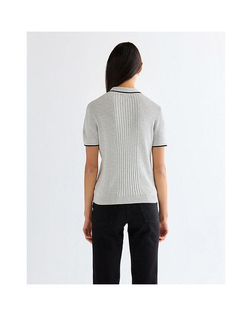 Wrangler Gray Slim Quarter Zip Polo