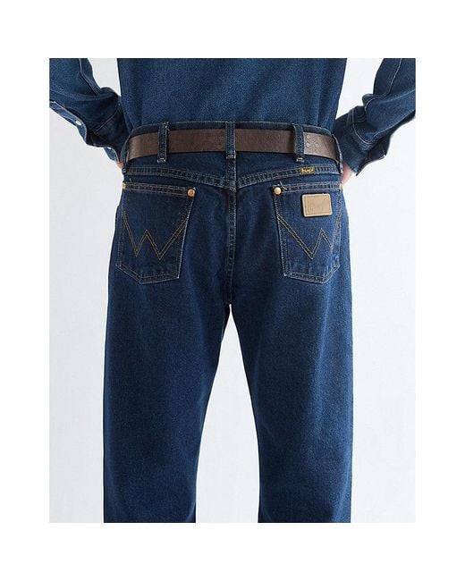 Wrangler Blue Easy Leather Belt for men