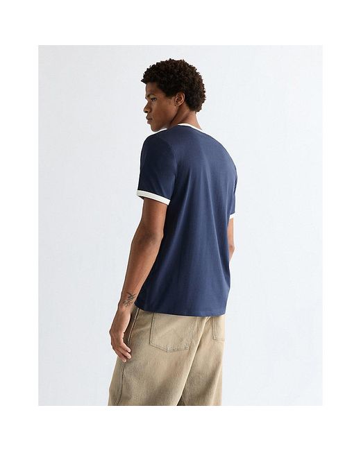 Wrangler Blue Regular Ringer Tee for men