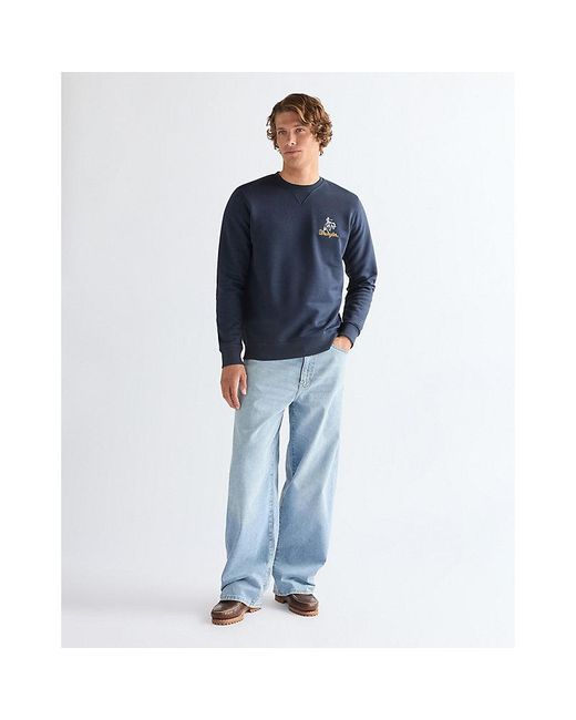 Wrangler Blue Regular Embroidery Crew for men