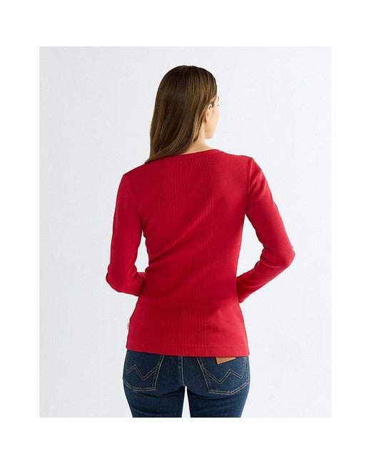 Wrangler Red Slim Variegated Crew Tee