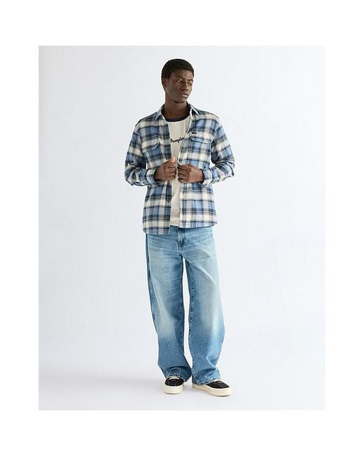 Wrangler Blue Regular Western Utility Shirt for men