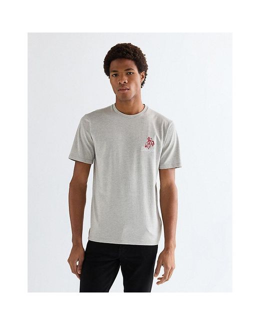 Wrangler Gray Regular Embroidery Tee for men