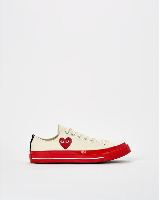Converse Comme Des Garcons Play X Red Sole Low Top | Lyst