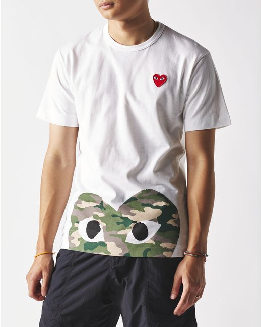 comme des garcons t shirt camo