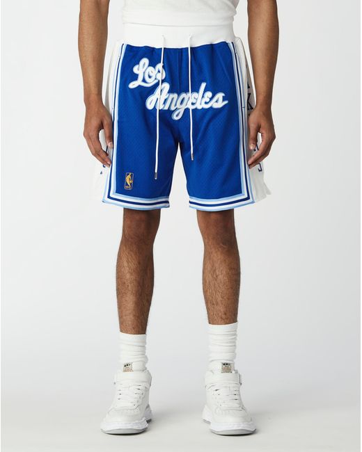 Mitchell & Ness Just Don X Los Angeles Lakers Shorts in White Blue