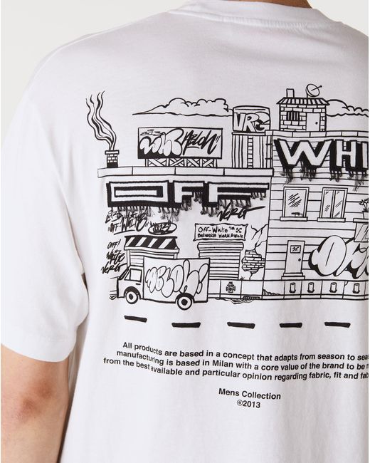 Off-White c/o Virgil Abloh Graffiti Zine Slim-fit T-shirt White in Grey for  Men