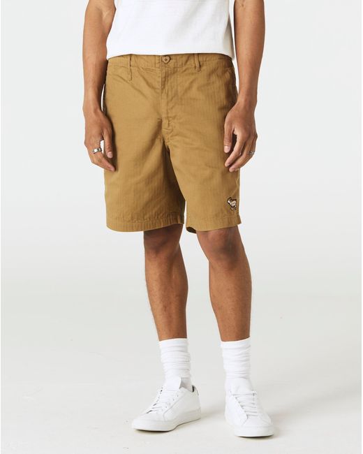 Cotton Embroidery Chino Shorts in Beige 