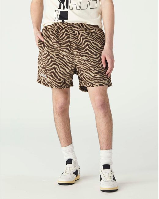 Pleasures Breaker Fuzzy Stripe Shorts 
