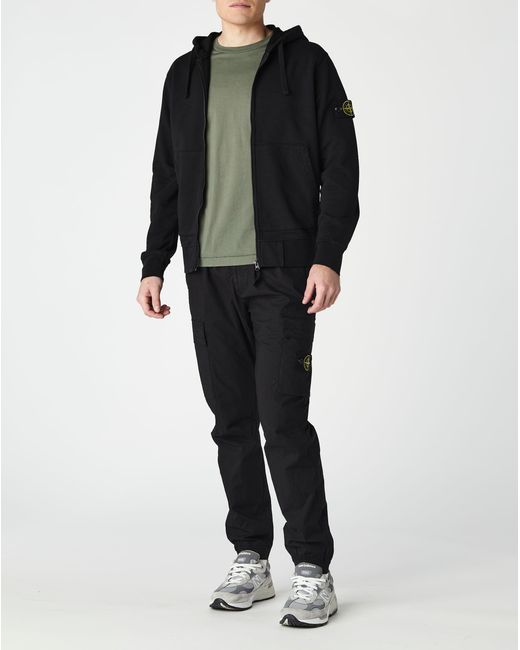 stone island badge full zip sweatshirt