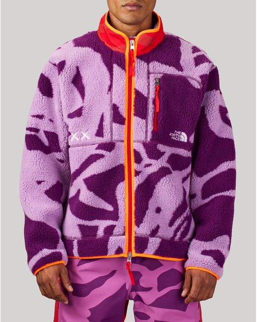 The North Face Kaws X Freeride Fleece Jacket in Purple for Men Lyst