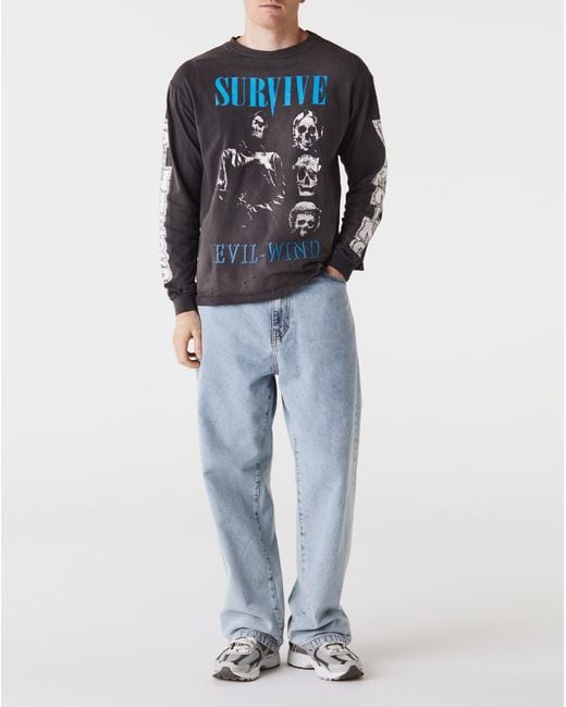 Saint Michael Survive Long Sleeve T-shirt in Blue for Men | Lyst