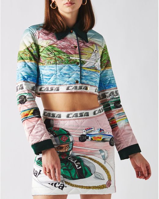 multicolor crop jacket