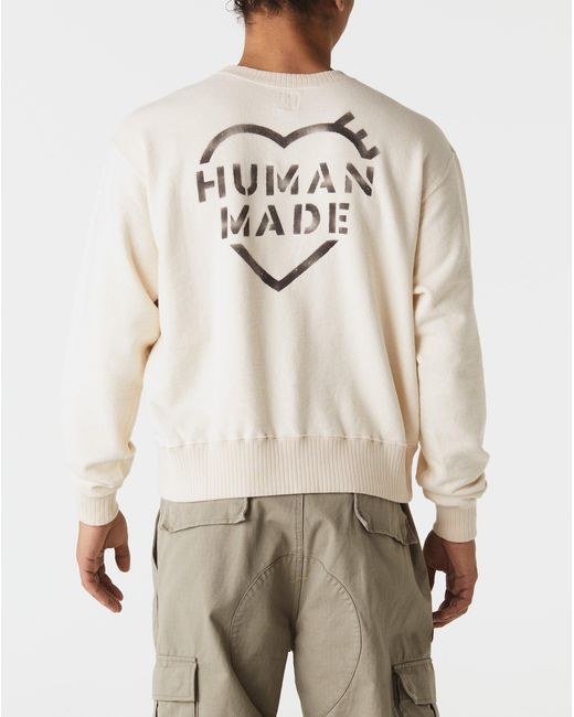 Human Made Cropped Military Sweatshirt in Natural for Men | Lyst