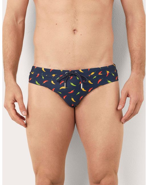 Costume slip da uomo con peperoncini Funny I di Yamamay in Blue da Uomo