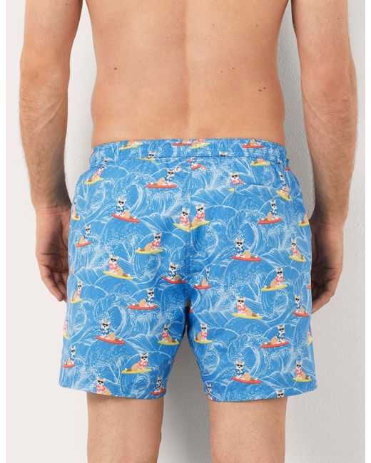 Costume boxer da uomo con cani sul surf Funny I di Yamamay in Blue da Uomo