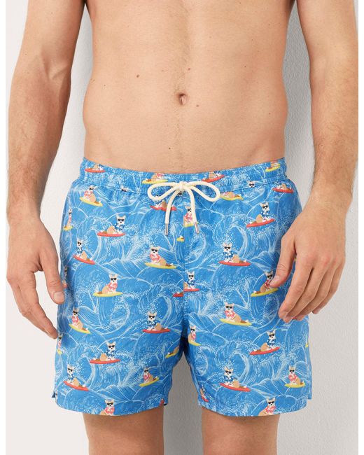 Costume boxer da uomo con cani sul surf Funny I di Yamamay in Blue da Uomo