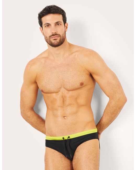 Costume slip con fascia a contrasto Passepartout di Yamamay in Green da Uomo