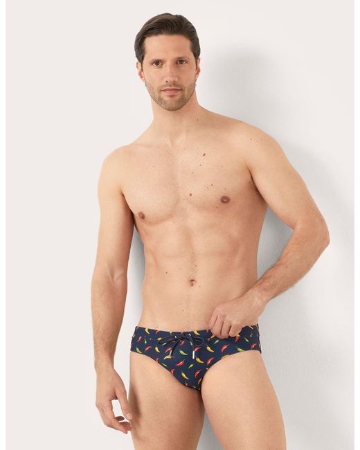 Costume slip da uomo con peperoncini Funny I di Yamamay in Blue da Uomo