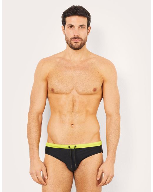Costume slip con fascia a contrasto Passepartout di Yamamay in Green da Uomo