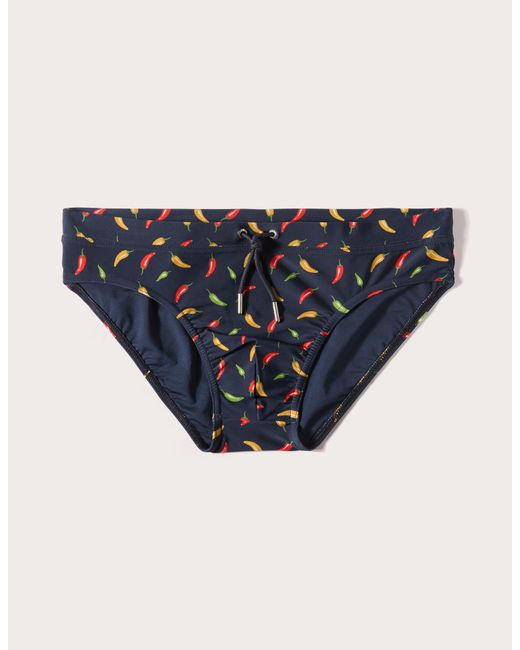Costume slip da uomo con peperoncini Funny I di Yamamay in Blue da Uomo