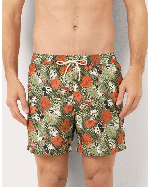 Costume boxer da uomo verde con stampa Mickey Mouse di Yamamay in Green da Uomo
