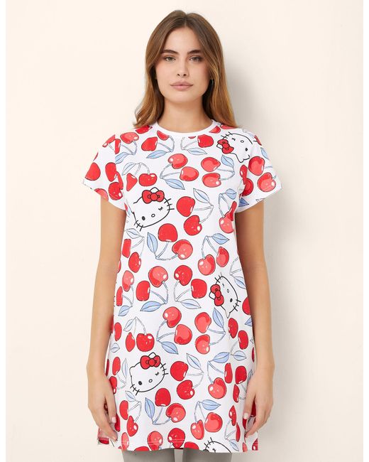 Camicia da notte corta da donna Hello Kitty di Yamamay in Red