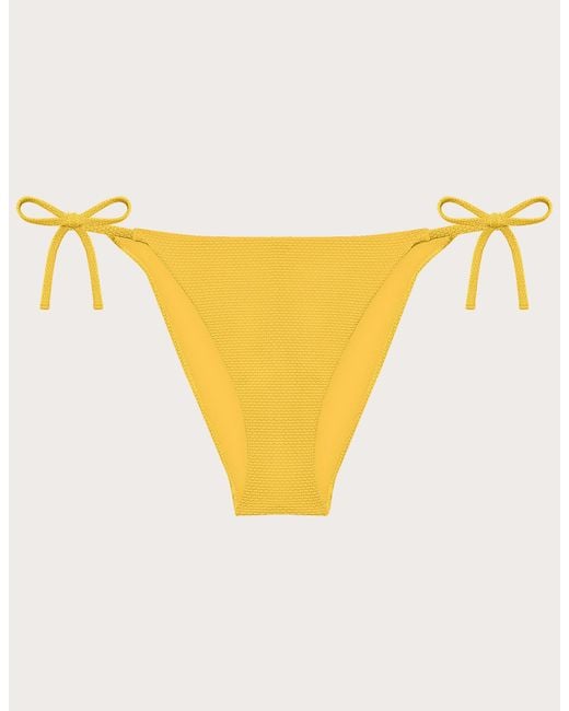 Costume slip da donna con lacci Textured di Yamamay in Yellow