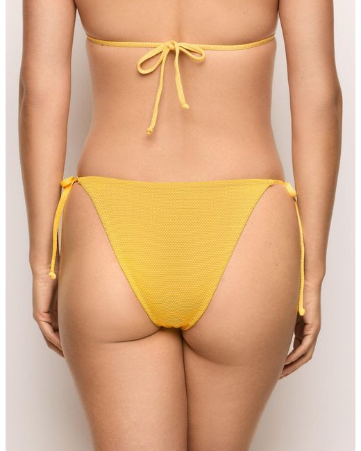 Costume slip da donna con lacci Textured di Yamamay in Yellow