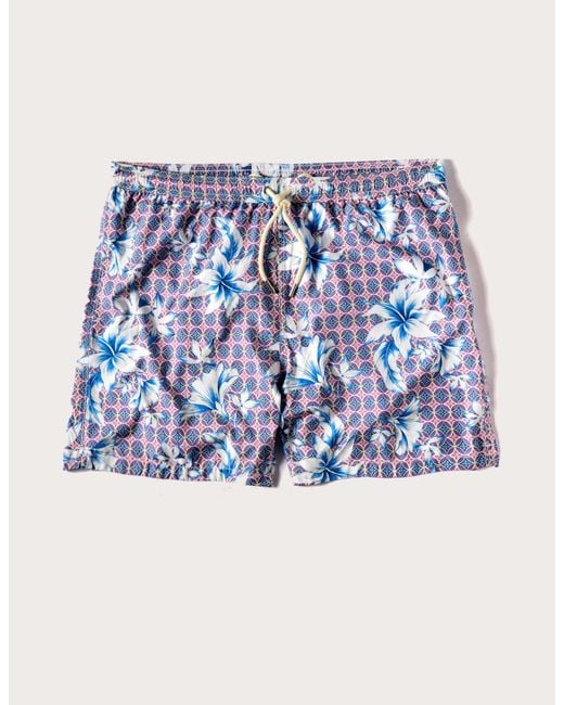Costume boxer da uomo con sfondo geometrico e fiori Tropical di Yamamay in Blue da Uomo
