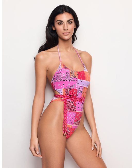 Costume intero con fasce intrecciate Bandana di Yamamay in Rosa | Lyst