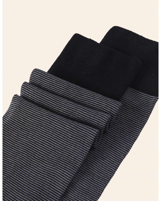 Calze lunghe uomo nere a righe sottili Daily di Yamamay in Black da Uomo