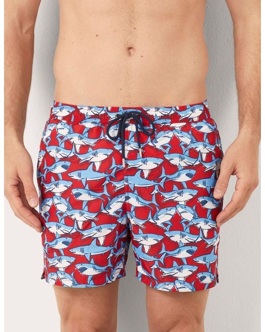 Costume boxer da uomo con squali Coral Reef di Yamamay in Red da Uomo