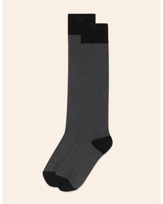 Calze lunghe uomo nere a righe sottili Daily di Yamamay in Black da Uomo
