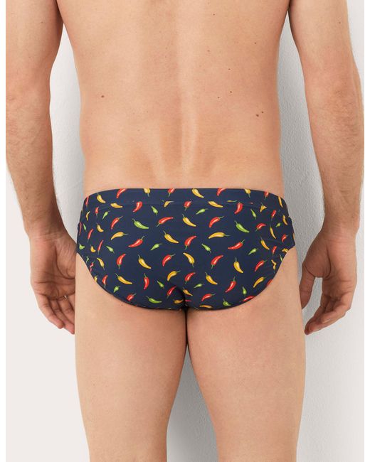 Costume slip da uomo con peperoncini Funny I di Yamamay in Blue da Uomo