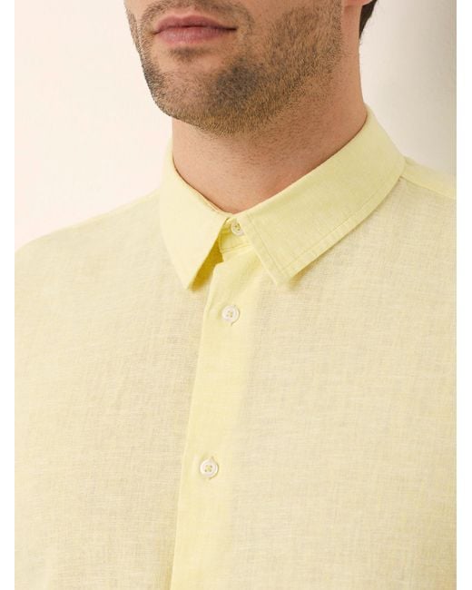 Camicia da uomo con colletto classico Cotton Linen di Yamamay in Natural da Uomo