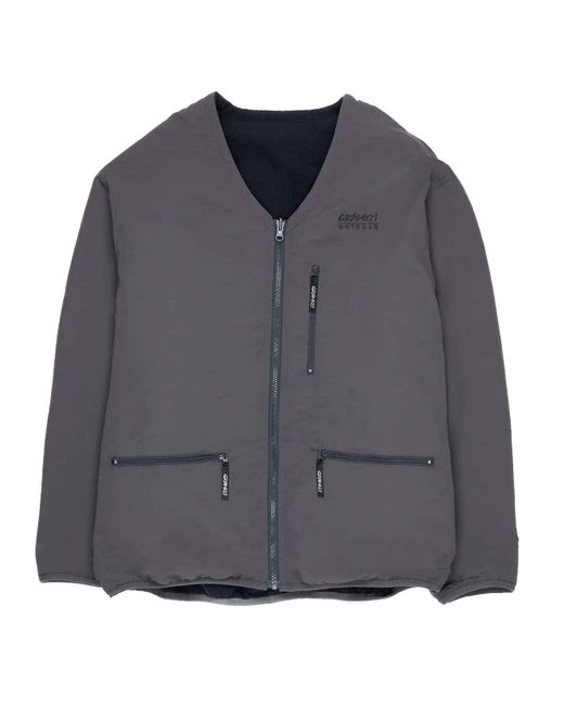 Gramicci Reversible Fleece Cardigan in Black for Men | Lyst
