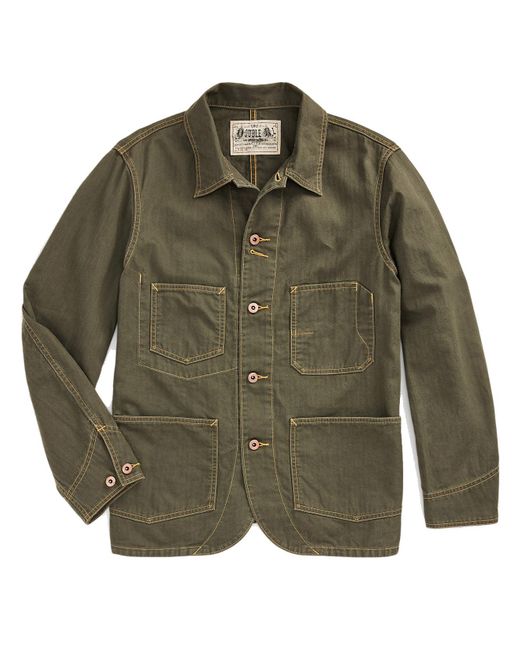 RRL Linen-cotton Herringbone Jacket in Green for Men | Lyst