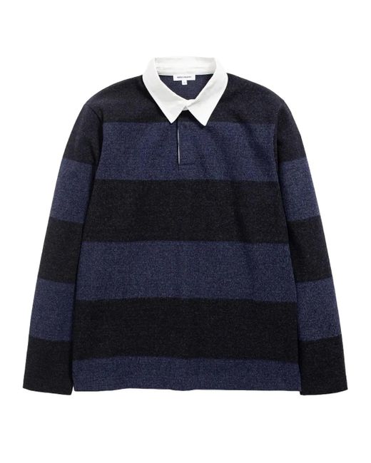 Norse Projects Ruben Brushed Jersey Rugby Ls Polo in Blue for Men