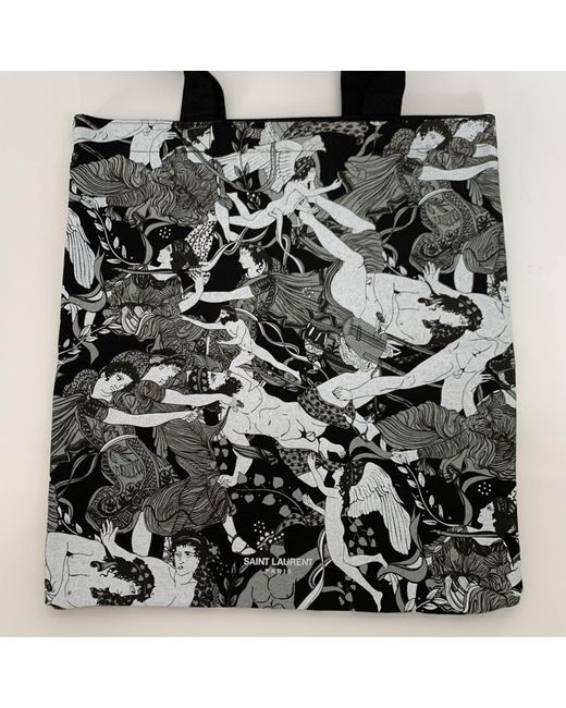 Saint Laurent Unisex Cotton Tote Bag 'Scandal' Print