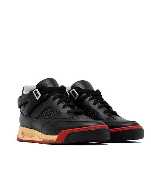 Maison Margiela Deadstock Basket Low Top Leather Sneaker Black Red ...