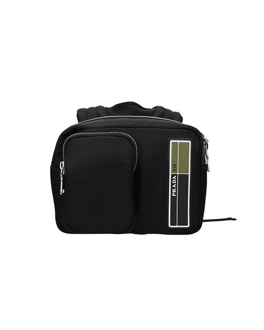 Prada Nylon Small Tech Backpack Black Olive Green for Men | Lyst UK