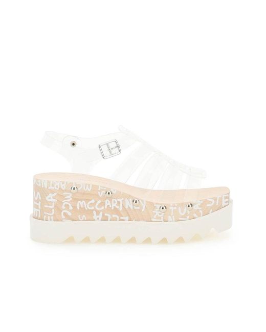 Stella McCartney X Ed Curtis Elyse Transparent Platform Sandal In White in  Natural | Lyst