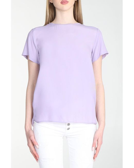 Ottod'Ame T- Shirt Morbida In Misto Seta Lilla in Purple | Lyst