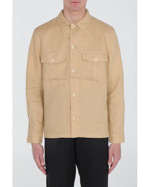 Paul Smith Camicia Beige In Lino in Natural for Men | Lyst