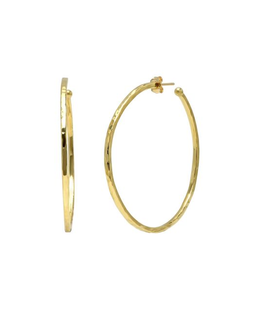 Jennifer Meyer Medium Hammered Yellow Gold Hoop Earrings, Memo in Metallic  | Lyst