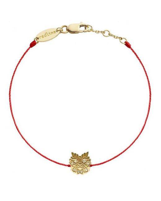 RedLine Metallic Mini Ryu Dragon Red String Yellow Gold Bracelet