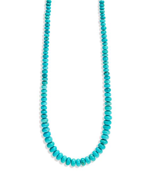 Jacquie Aiche Blue Small Graduated Smooth Turquoise Beaded Yellow Gold Necklace