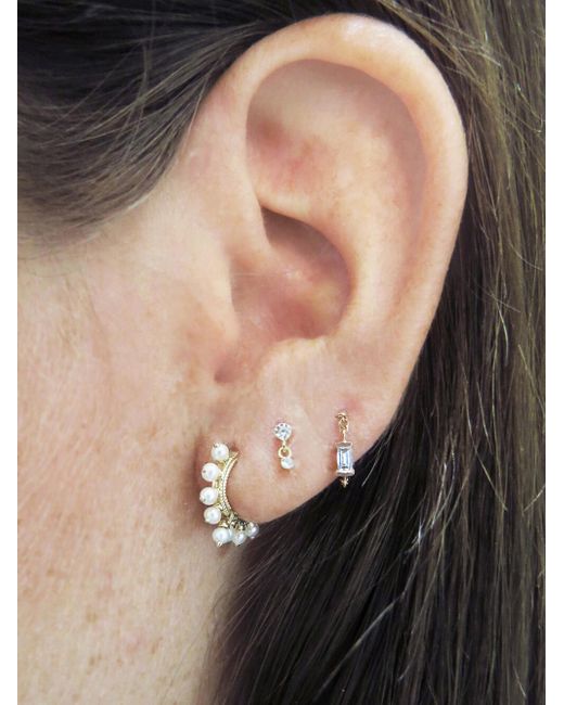 Invisible Set Diamond Threaded Stud Earring